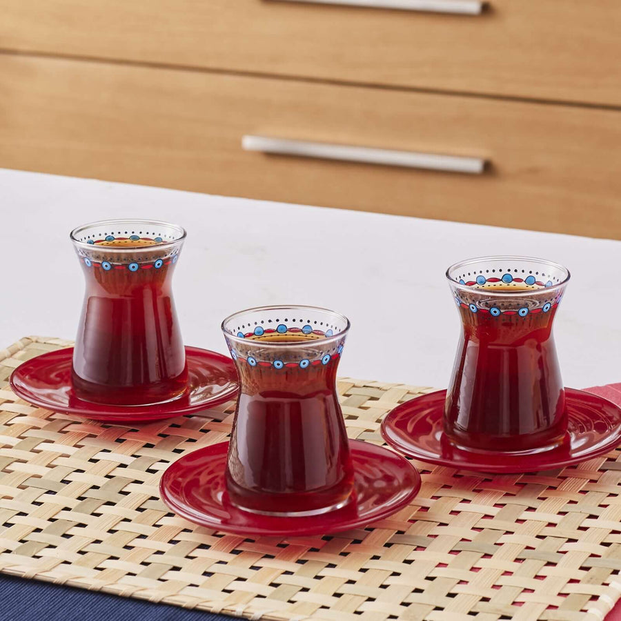 Karaca Lal Tea Set for 6 Persons