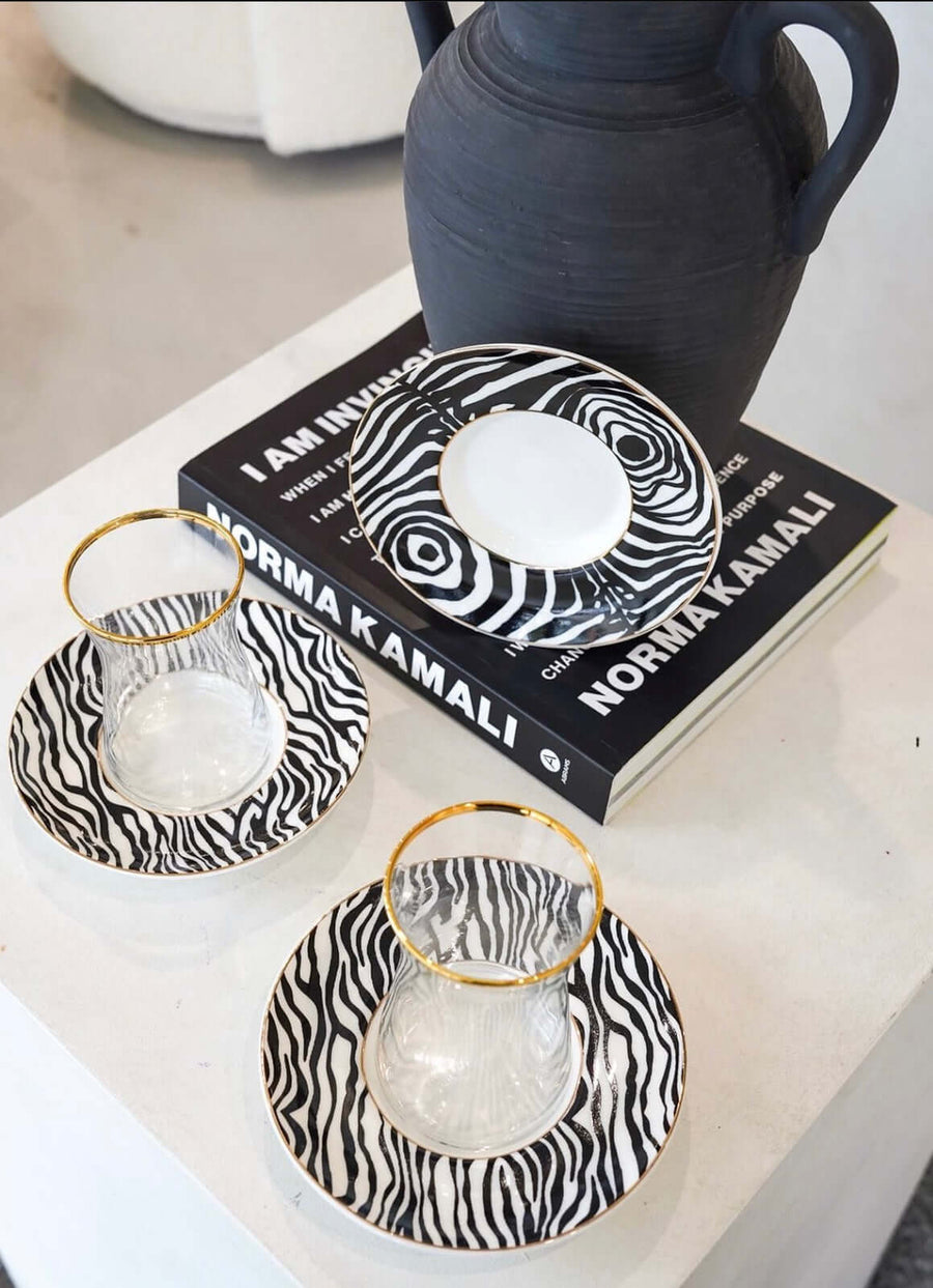 Karaca Zebra 6 Person Tea Set