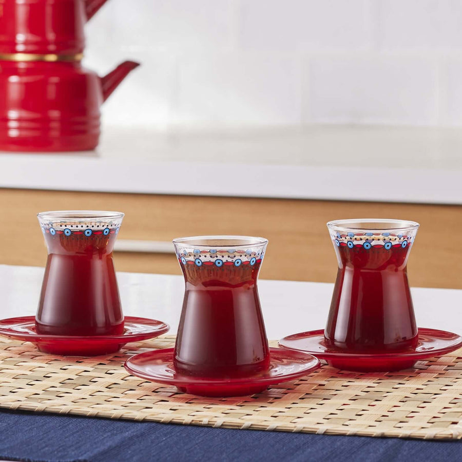 Karaca Lal Tea Set for 6 Persons