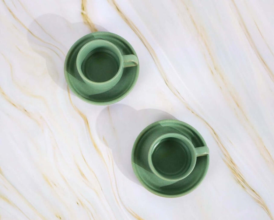 Karaca Stone Green Set of 2 Coffee Cups