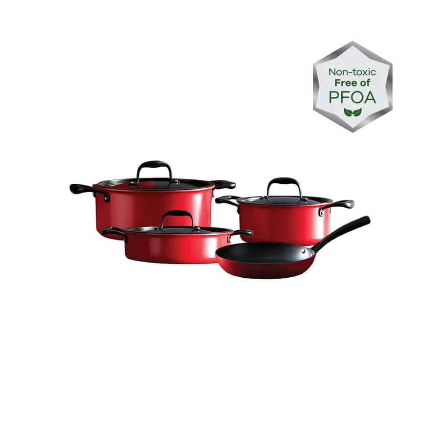 Exquisite Karaca cookware set, featuring safe, non-toxic materials and a nonstick frying pan designed for luxury home cooking.