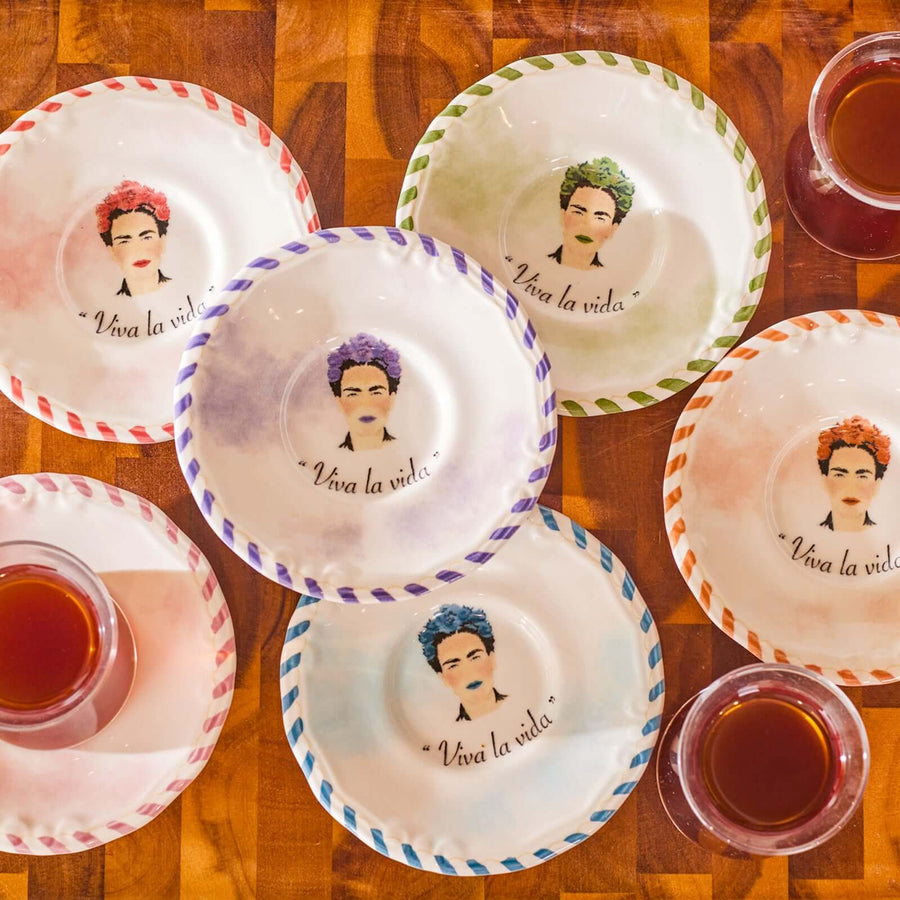 Karaca Frida Kahlo Tea Collection: Exquisite 6-Piece Turkish Glass Tea Set
