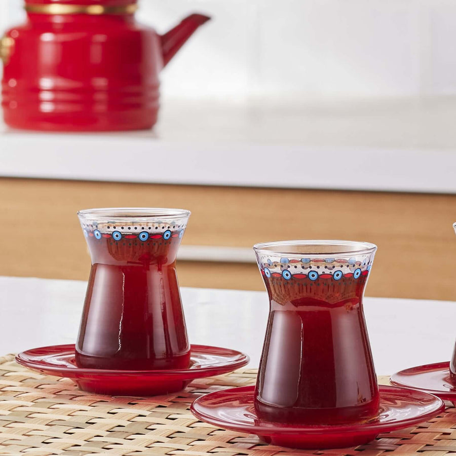 Karaca Lal Tea Set for 6 Persons