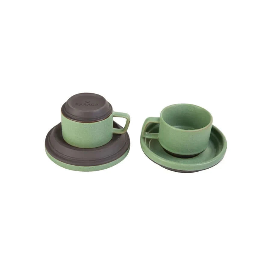 Karaca Stone Green Set of 2 Coffee Cups