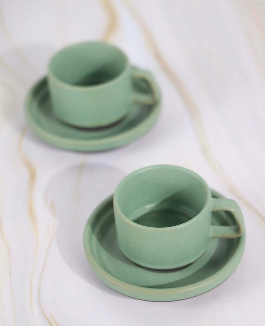 Karaca Stone Green Set of 2 Coffee Cups