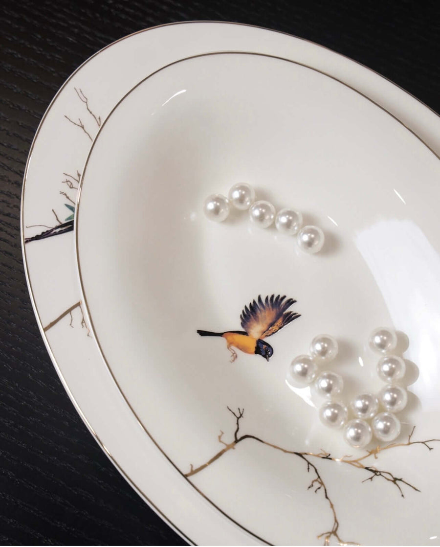 Karaca Fine Pearl Grace Mint Salad and mezze boat set..