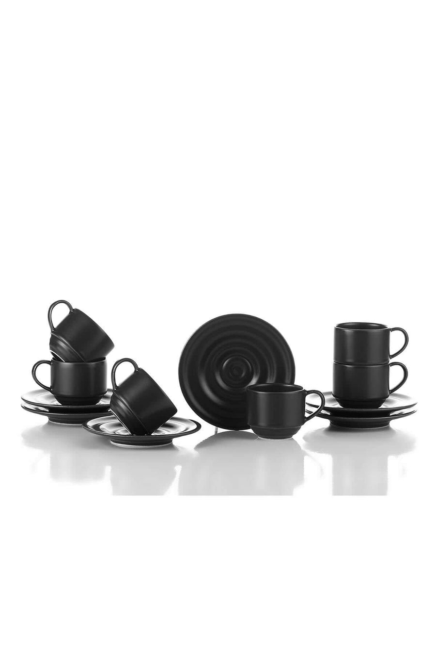 Kütahya Tuana Coffee Cup set FOR 6 PEARL Matt Anthracite.