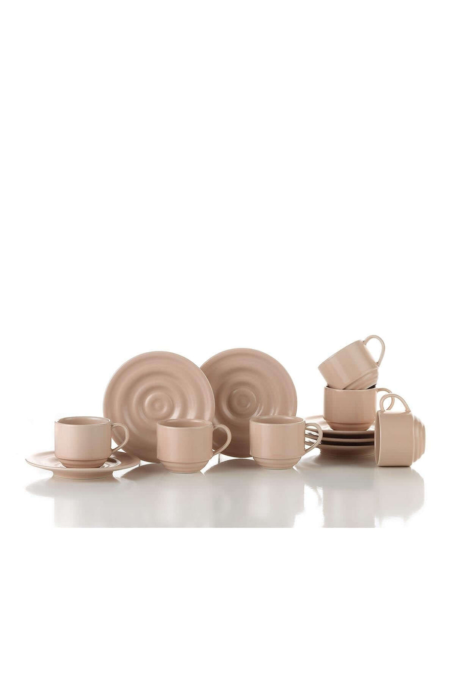 Kütahya Tuana Coffee cup set for 6 PEARL Matt Pink.