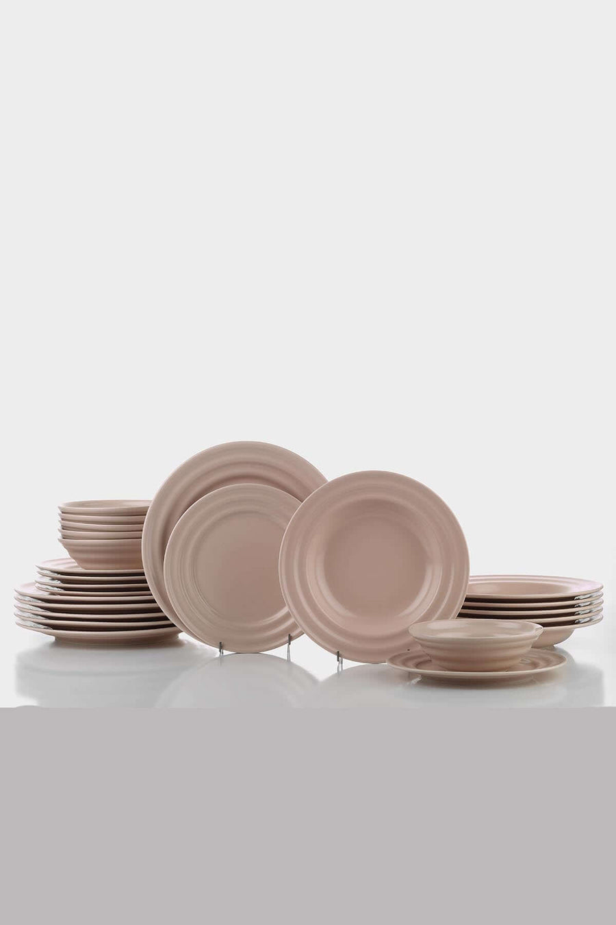 Kütahya Tuana 24 piece Dinnerset for 6 people in PEARL Matt Pink.